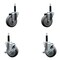 Service Caster 4'' SS Thermoplastic Rubber Wheel Swivel 3/4'' Expanding Stem Caster Set 2 Brakes, 4PK SCC-SSEX20S414-TPRB-2-TLB-2-34 - alternate 1